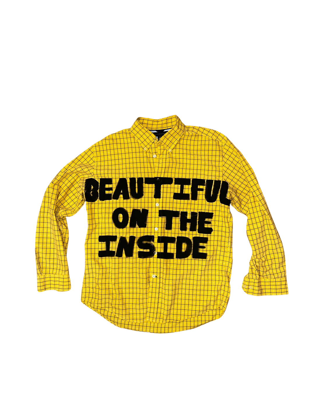 BEAUTIFUL ON THE INSIDE • Yellow plaid button down